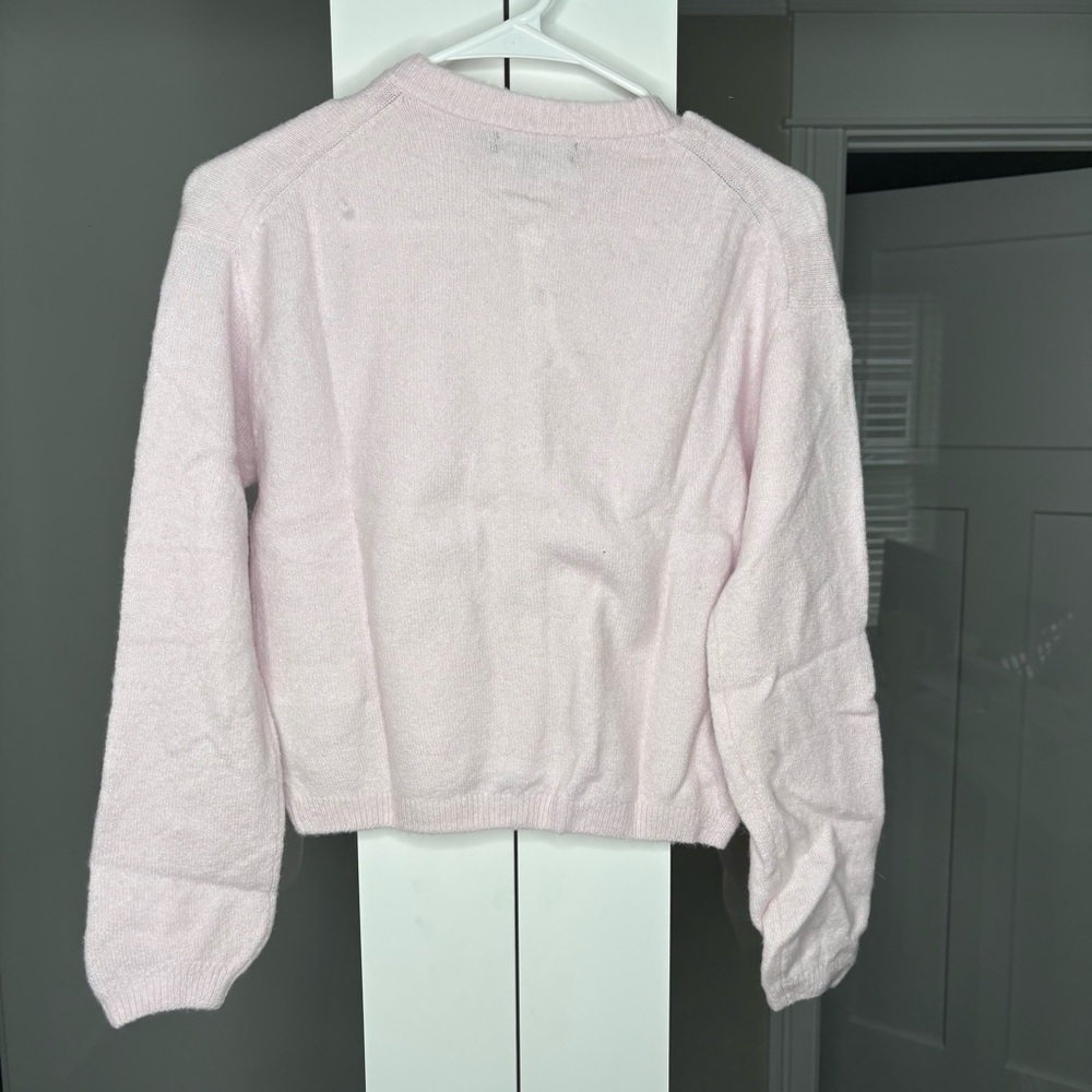 NWT J. Crew Supersoft Bubble-hem Cardigan Sweater Peppermint Ice Pink - Picture 3 of 6